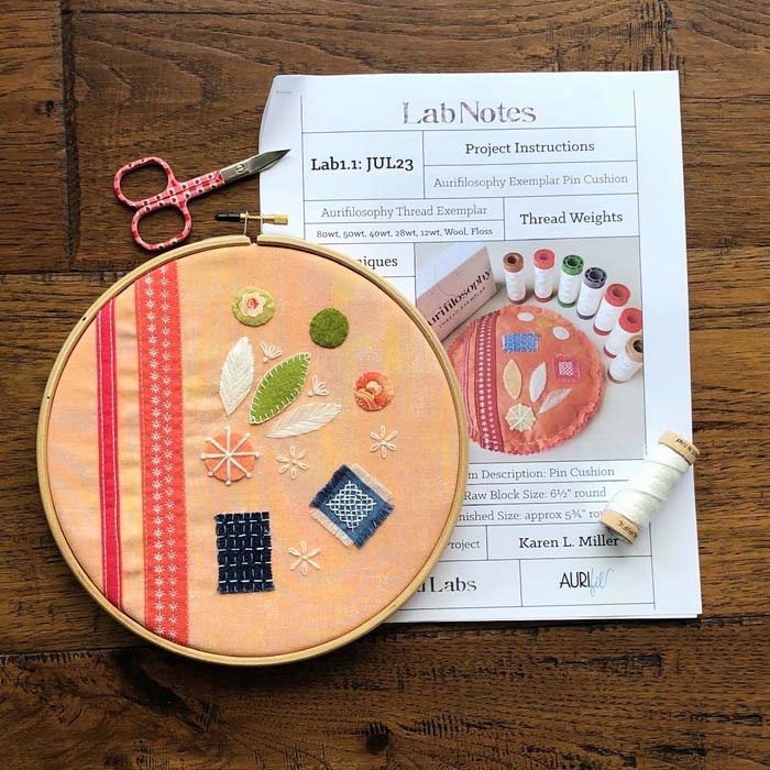 Aurifil Thread Labs month 1 project by Julie Cefalu @ The Crafty Quilter