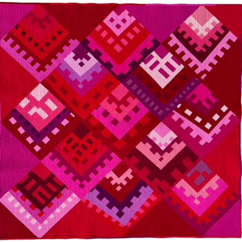 Hot by Leanne Chahley demonstrates matchstick quilting. A winner at 2022 QuiltCon.