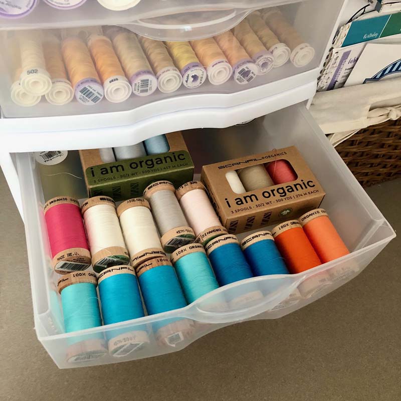 Sewing Room Thread Storage Idea