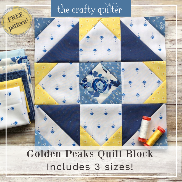 Free Golden Peaks quilt block pattern - The Crafty Quilter