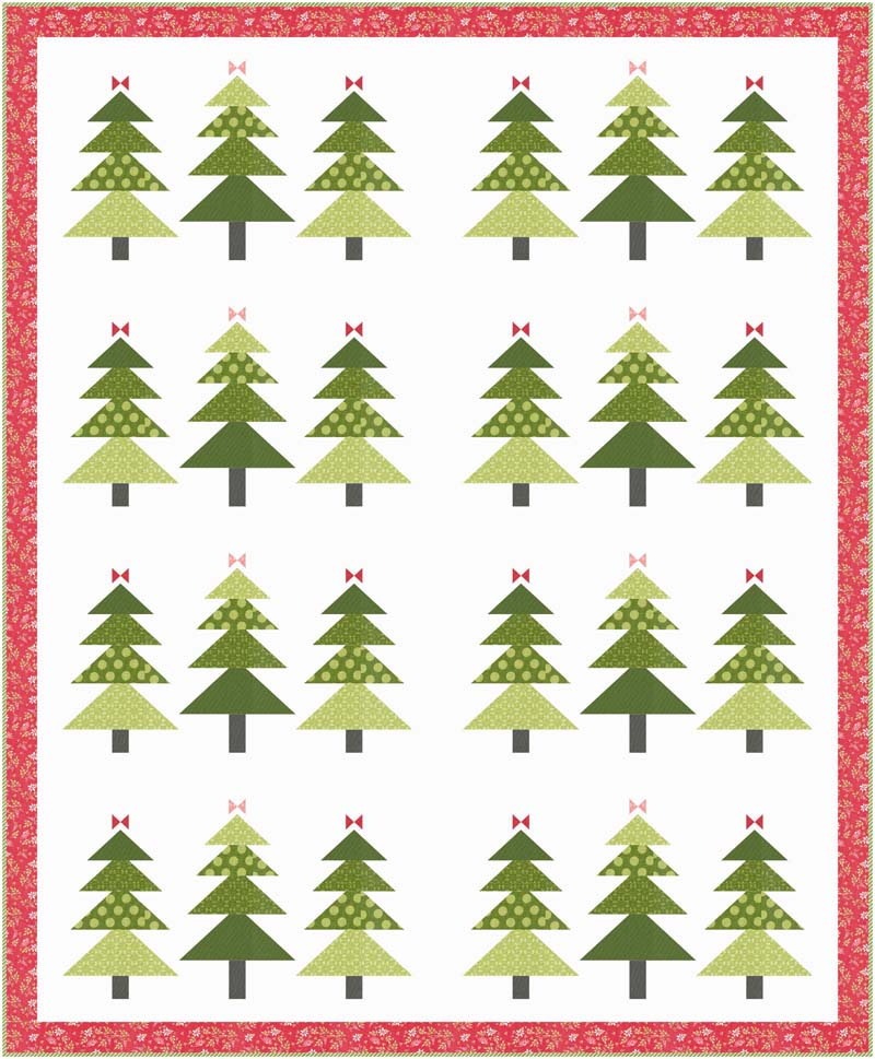 Quilt idea using the large Frosted Pines quilt block pattern in Favorite Things Fabric @ The Crafty Quilter.