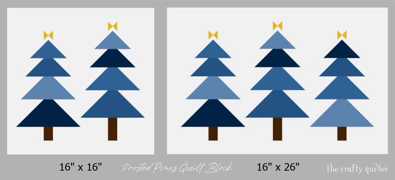 Frosted Pines Quilt Block is free to download at The Crafty Quilter!