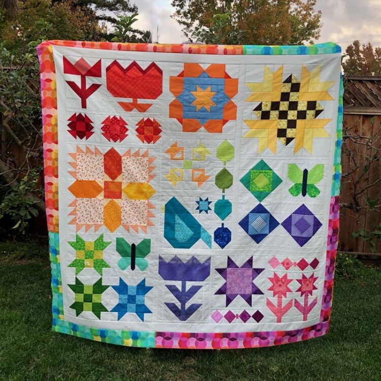 I completed the Garden Variety Quilt Sampler for last year's BOM Project. Pattern by Natalie Crabtree. Rainbow version made by Julie Cefalu @ The Crafty Quilter.