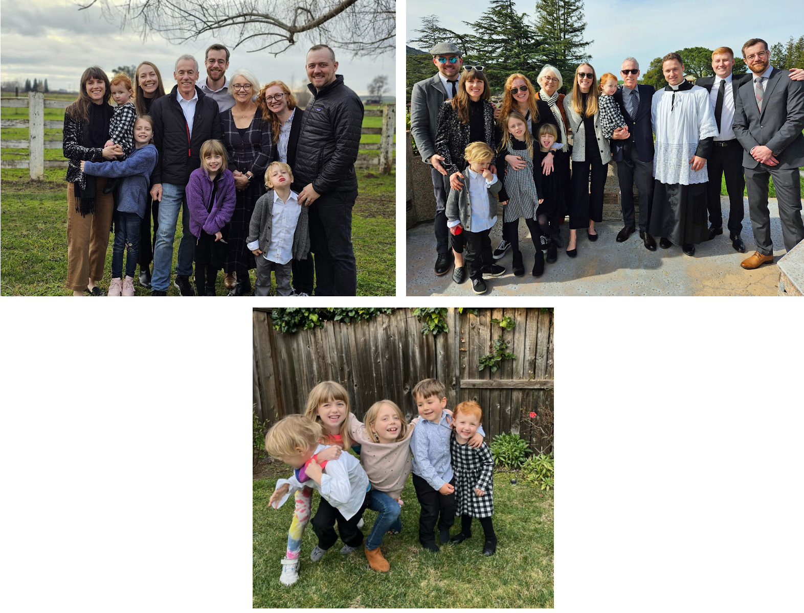 Family photos from two funerals in February 2025
