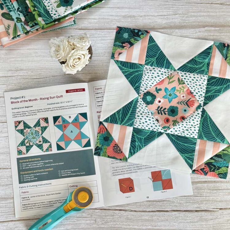 Completed block made by Julie Cefalu from the Month 2 Mrs. Quilty magazine.