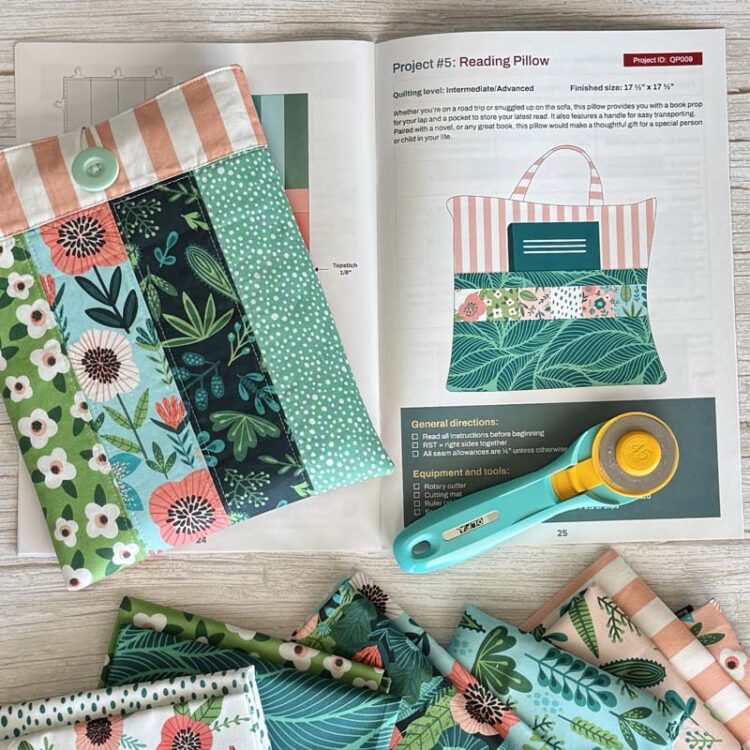 Month 2 project included in the magazine is a reading pillow.