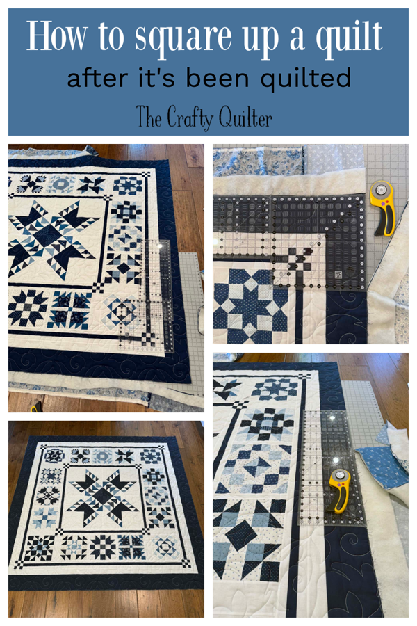 Everything you need to know about how to square up a quilt after it's been quilted. Lots of tips and photos to help you get it right!