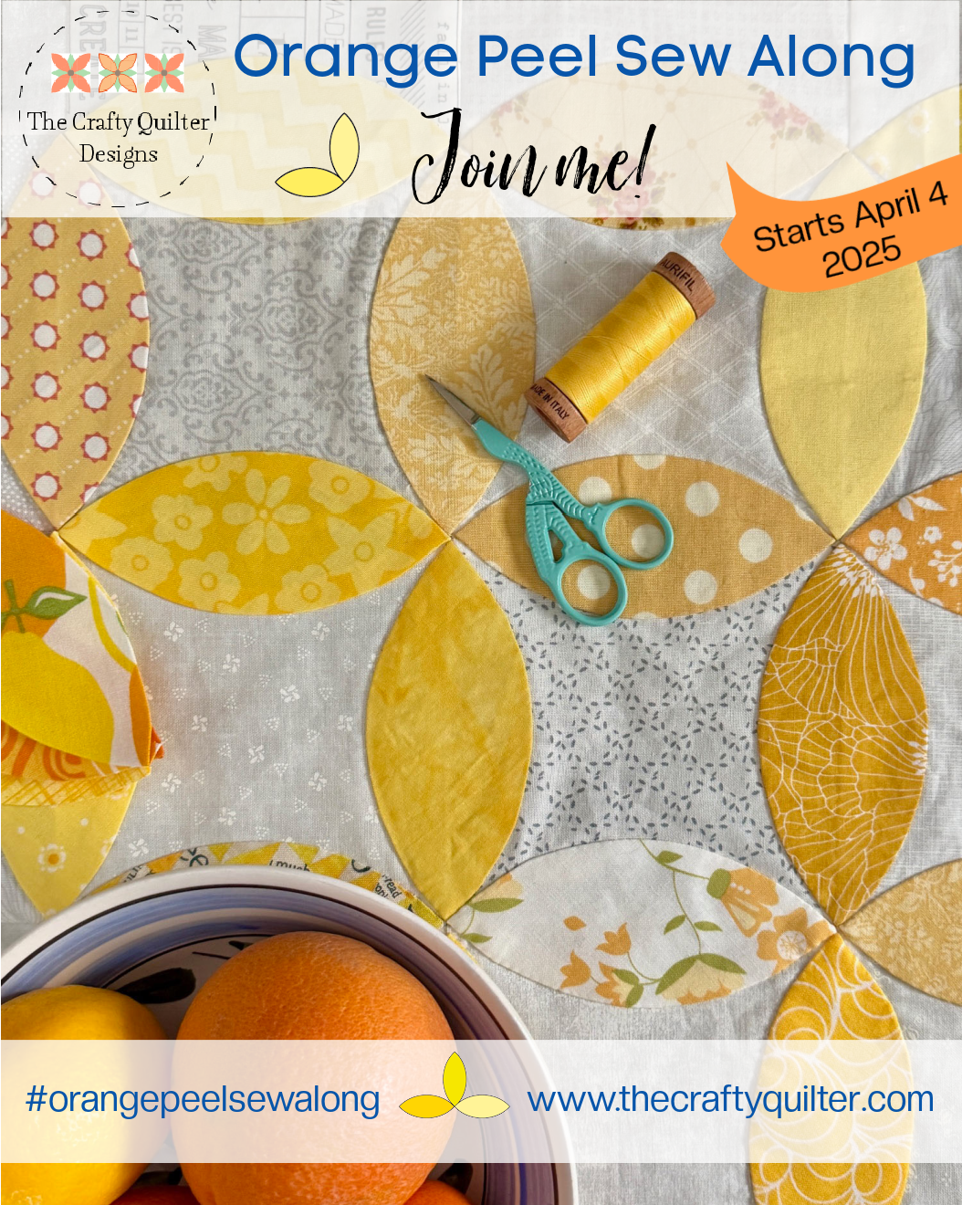 Join me for the Orange Peel Sew Along. It stars April 4, 2025!