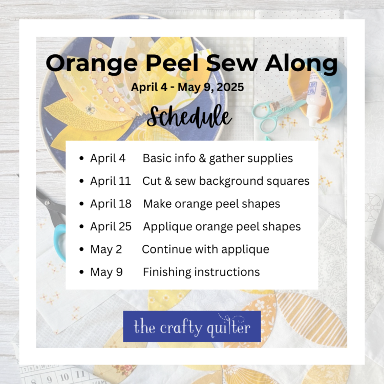 Orange Peel Sew Along schedule