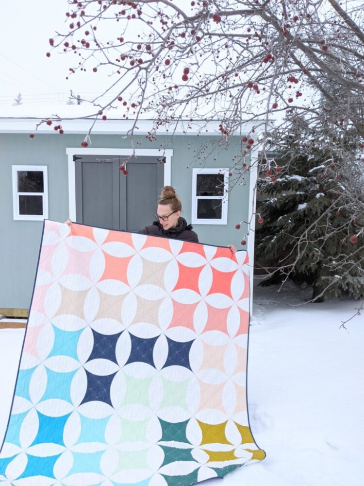 Example of Orange Peel Quilt using background fabric for the color.