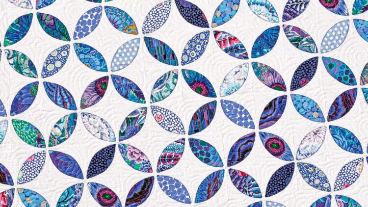 Orange Peel Quilt using a charm pack of Kaffe Fassett fabric