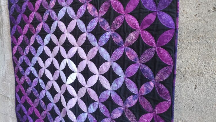 Orange Peel Quilt using purple monochromatic colors
