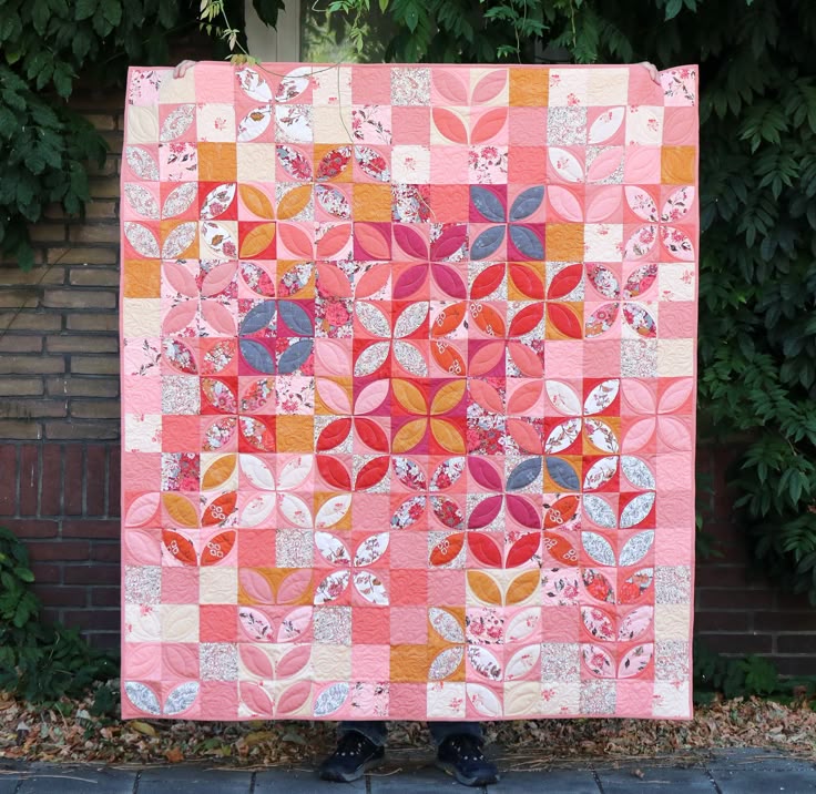 Example of Orange Peel Quilt with color in both background and orange peels.