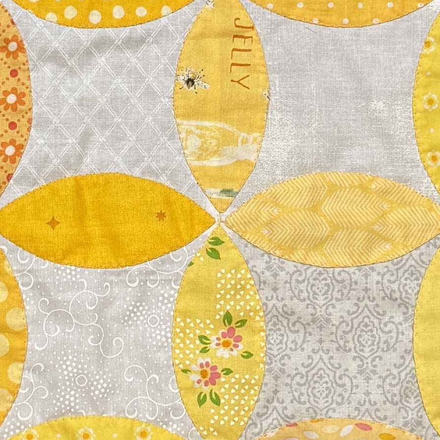 Finished invisible machine applique orange peels