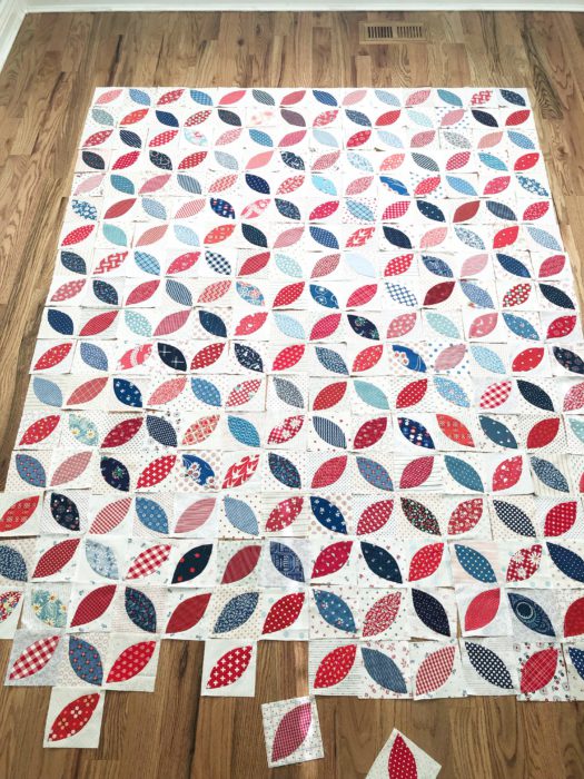 Orange Peel Quilt in red, white & blue colors scheme