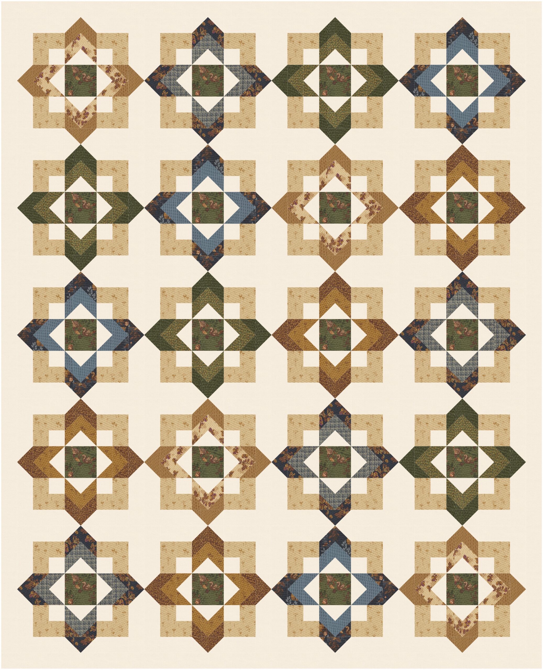 Sheridan pattern by Julie Cefalu, using Autumn Forest fabric collection by Linn Warme for Moda Fabrics