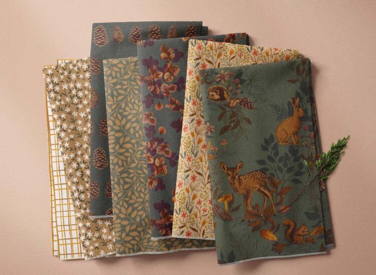 Fabric from the Autumn Forest collection by Linn Warme for Moda Fabrics.
