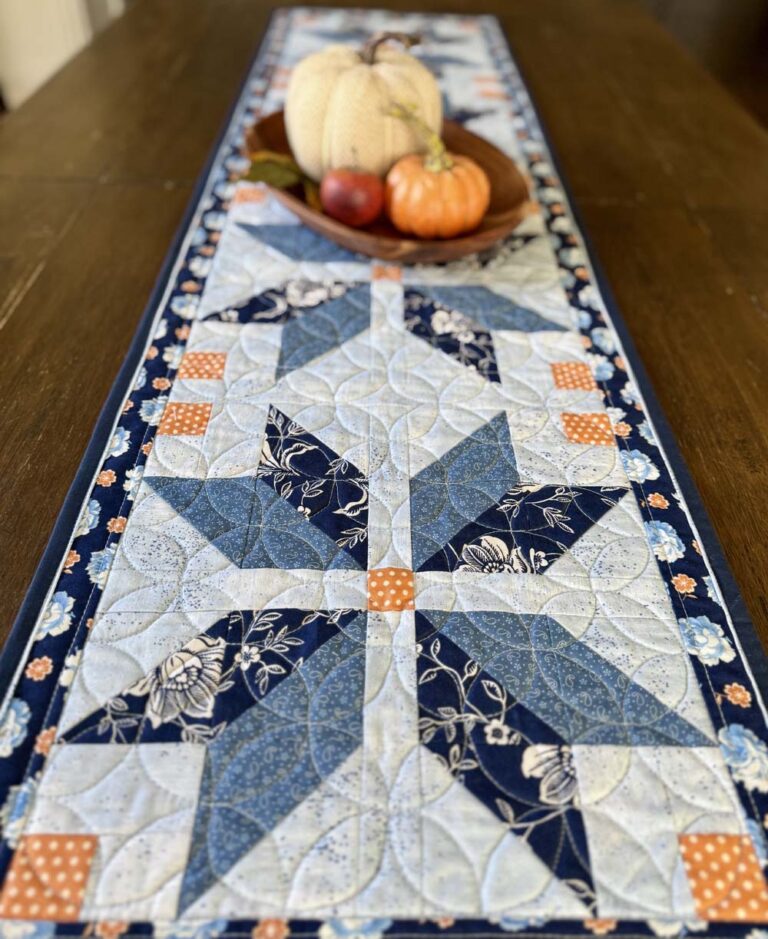 Updated (and free) Nordic Star Table Runner Pattern - The Crafty Quilter