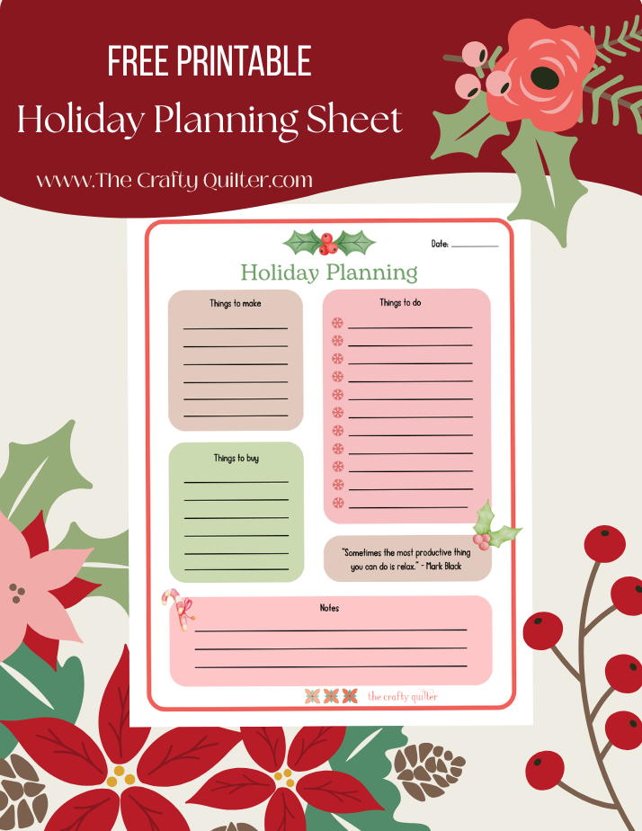Free printable Holiday Planning Sheet