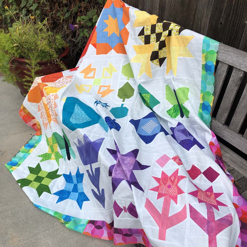 Rainbow Garden Variety on bench
