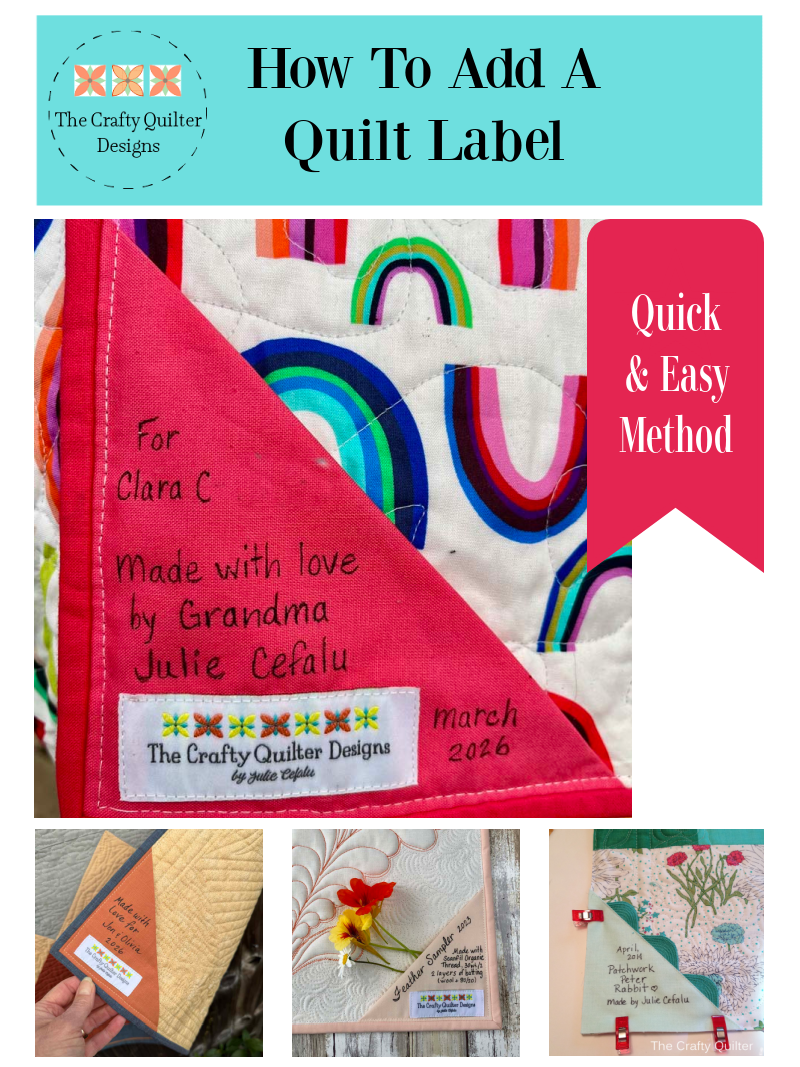 Examples of quilt labels made with a quick and easy method.