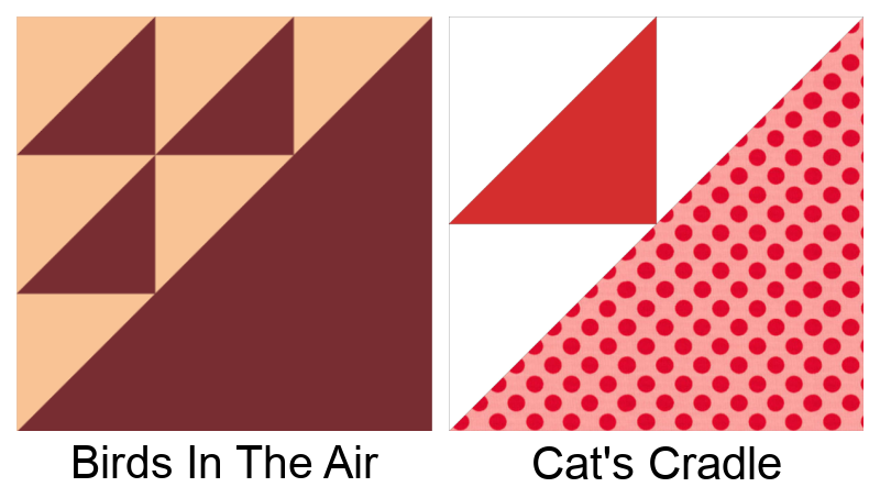 Comparison of the Birds In the Air block and a Cat's Cradle block