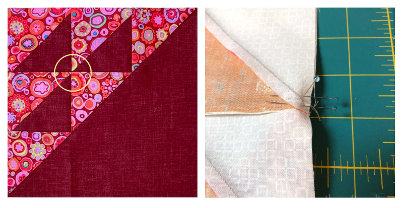 how to use a setting pin to line up diagonal seams